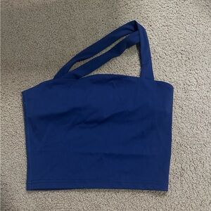 NWOT Paradis Navy Blue Sport Bra Crossover Single Strap Size Small